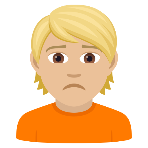 Person Frowning: Medium-Light Skin Tone on JoyPixels