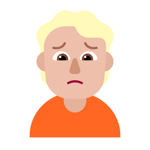 Person Frowning: Medium-Light Skin Tone on Microsoft Fluent