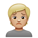 Person Frowning: Medium-Light Skin Tone on WhatsApp