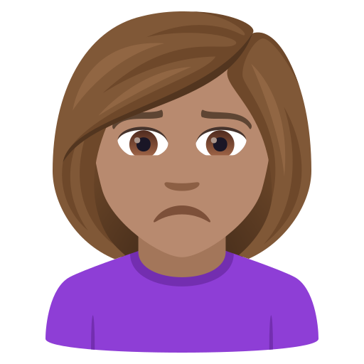 Woman Frowning: Medium Skin Tone on JoyPixels