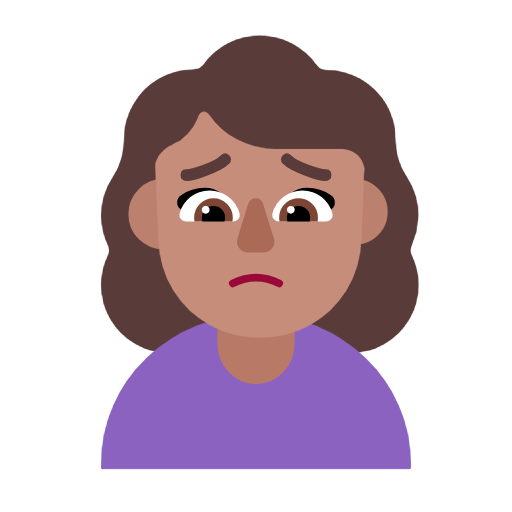 Woman Frowning: Medium Skin Tone on Microsoft Fluent