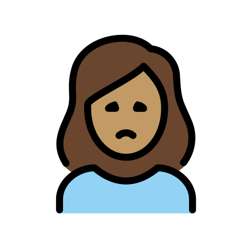 Woman Frowning: Medium Skin Tone on OpenMoji