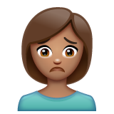 Woman Frowning: Medium Skin Tone on WhatsApp