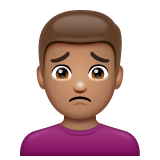 Man Frowning: Medium Skin Tone on WhatsApp