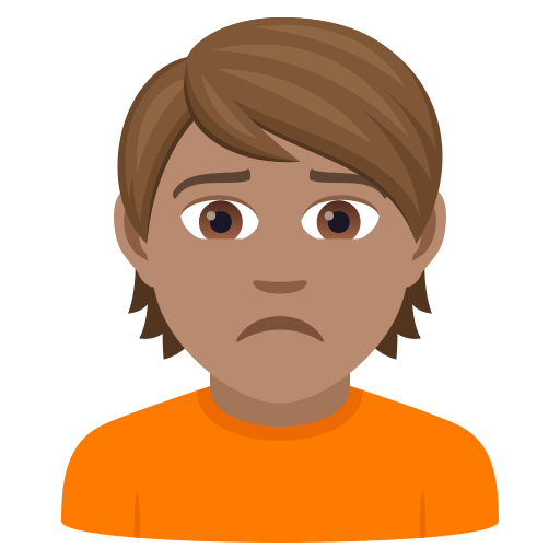 Person Frowning: Medium Skin Tone on JoyPixels