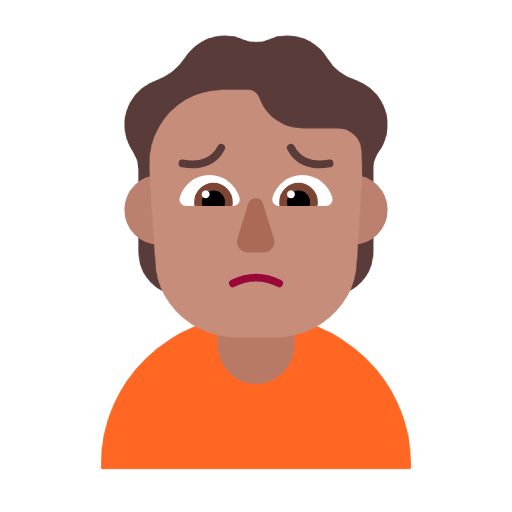 Person Frowning: Medium Skin Tone on Microsoft Fluent