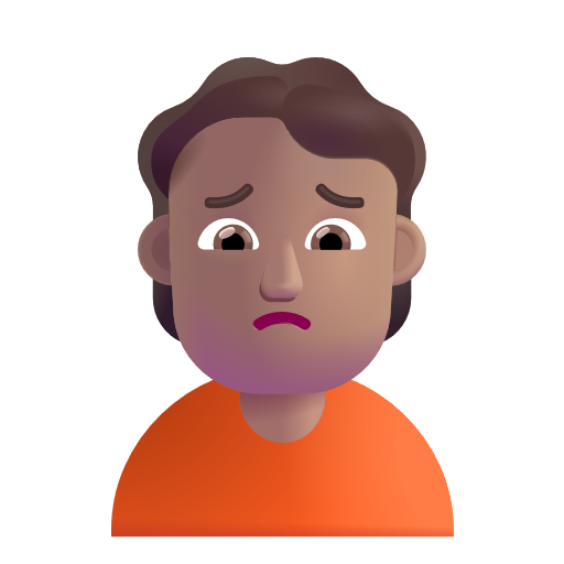 Person Frowning: Medium Skin Tone on Microsoft 3D