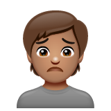Person Frowning: Medium Skin Tone on WhatsApp