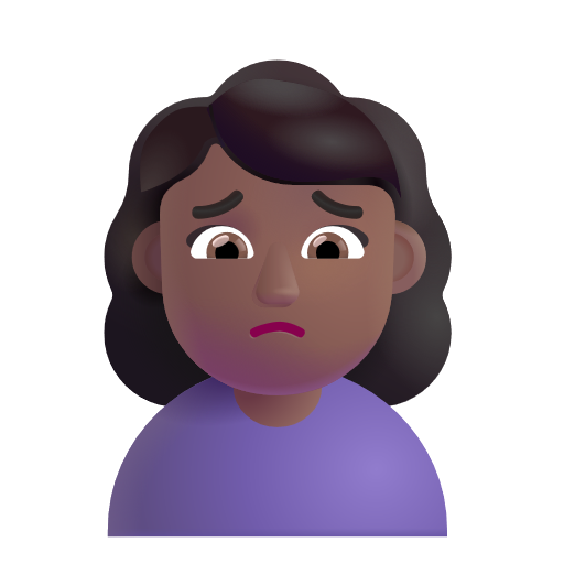 Woman Frowning: Medium-Dark Skin Tone on Microsoft 3D