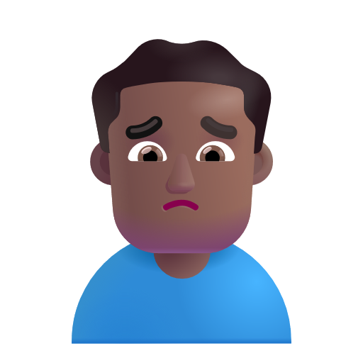 Man Frowning: Medium-Dark Skin Tone on Microsoft 3D