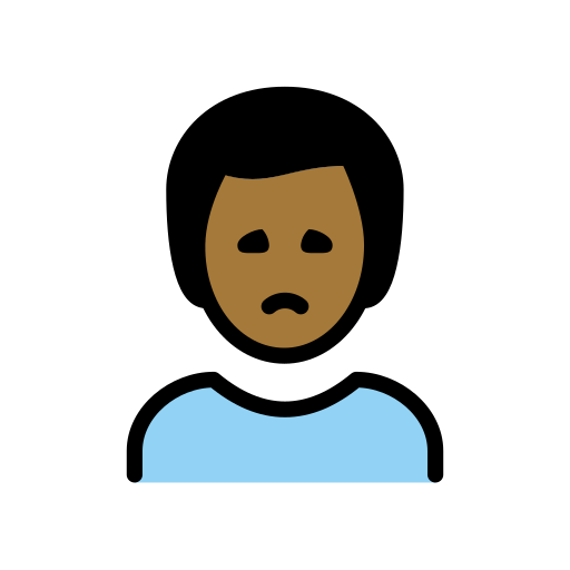 Man Frowning: Medium-Dark Skin Tone on OpenMoji