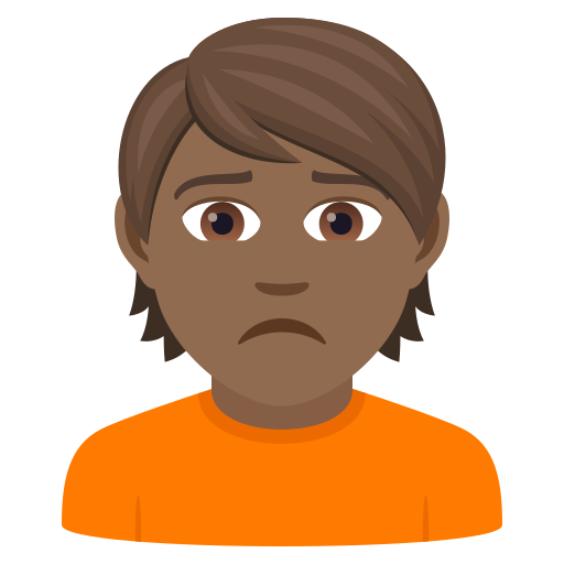 Person Frowning: Medium-Dark Skin Tone on JoyPixels