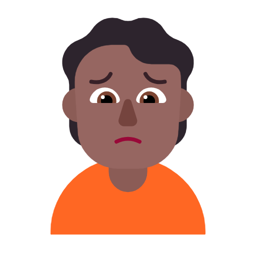 Person Frowning: Medium-Dark Skin Tone on Microsoft Fluent