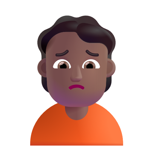 Person Frowning: Medium-Dark Skin Tone on Microsoft 3D