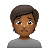 Person Frowning: Medium-Dark Skin Tone on WhatsApp