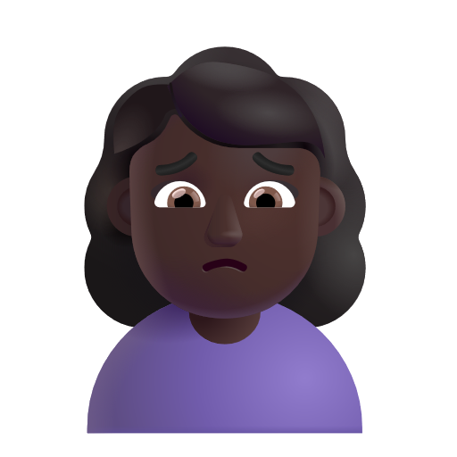 Woman Frowning: Dark Skin Tone on Microsoft 3D