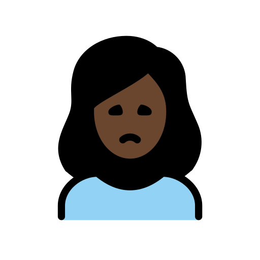 Woman Frowning: Dark Skin Tone on OpenMoji