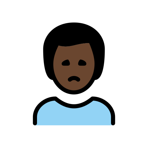 Man Frowning: Dark Skin Tone on OpenMoji
