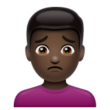 Man Frowning: Dark Skin Tone on WhatsApp
