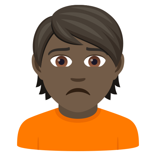 Person Frowning: Dark Skin Tone on JoyPixels