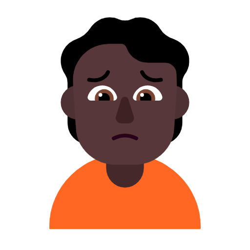 Person Frowning: Dark Skin Tone on Microsoft Fluent