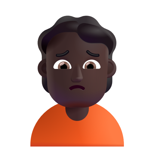 Person Frowning: Dark Skin Tone on Microsoft 3D