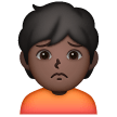 Person Frowning: Dark Skin Tone on Samsung