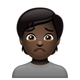 Person Frowning: Dark Skin Tone on WhatsApp