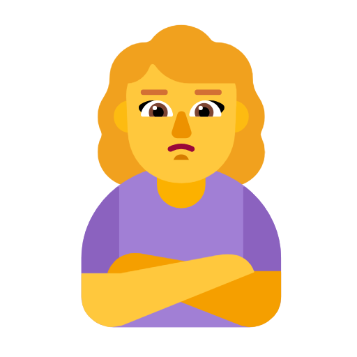 Woman Pouting on Microsoft Fluent