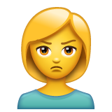 Woman Pouting on WhatsApp