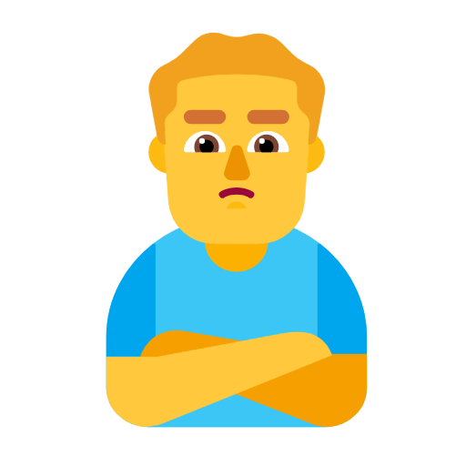 Man Pouting on Microsoft Fluent
