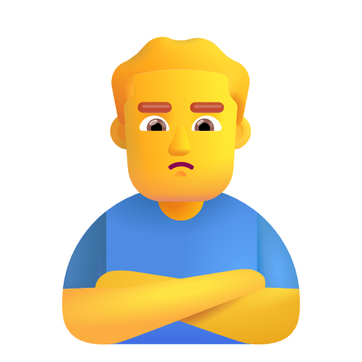 Man Pouting on Microsoft 3D