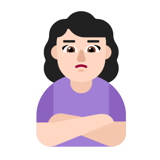 Woman Pouting: Light Skin Tone on Microsoft Fluent