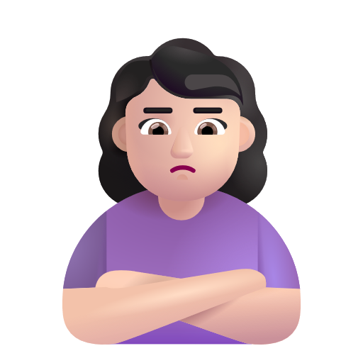 Woman Pouting: Light Skin Tone on Microsoft 3D