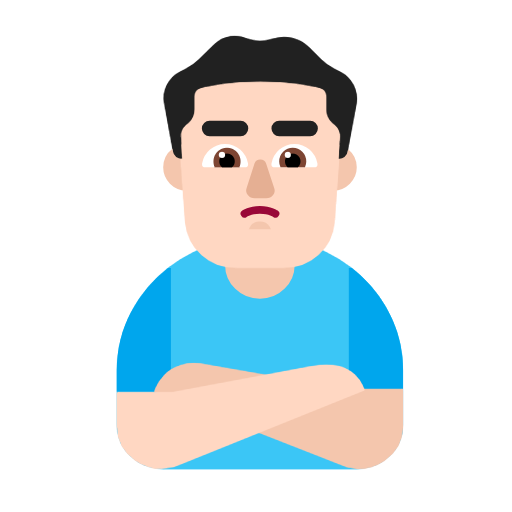 Man Pouting: Light Skin Tone on Microsoft Fluent