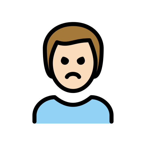 Man Pouting: Light Skin Tone on OpenMoji