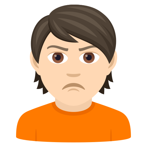 Person With Pouting Face: Light Skin Tone on JoyPixels