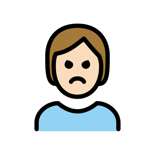 Person With Pouting Face: Light Skin Tone on OpenMoji