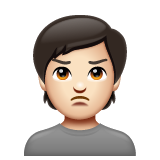 Person With Pouting Face: Light Skin Tone on WhatsApp