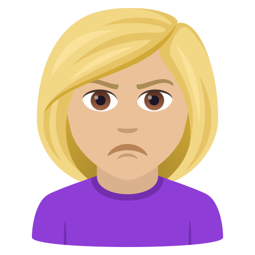 Woman Pouting: Medium-Light Skin Tone on JoyPixels