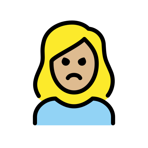 Woman Pouting: Medium-Light Skin Tone on OpenMoji