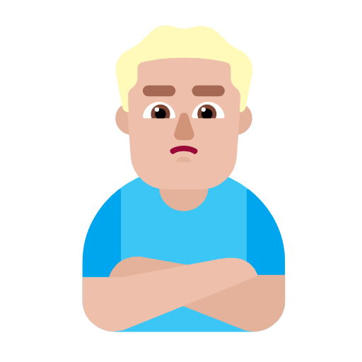 Man Pouting: Medium-Light Skin Tone on Microsoft Fluent