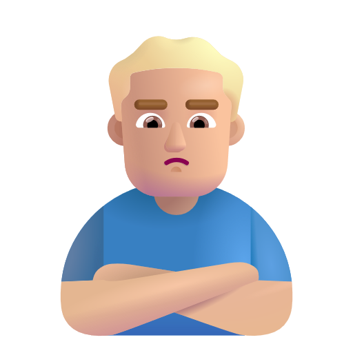 Man Pouting: Medium-Light Skin Tone on Microsoft 3D