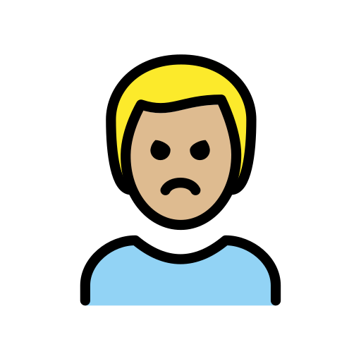 Man Pouting: Medium-Light Skin Tone on OpenMoji