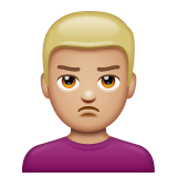 Man Pouting: Medium-Light Skin Tone on WhatsApp