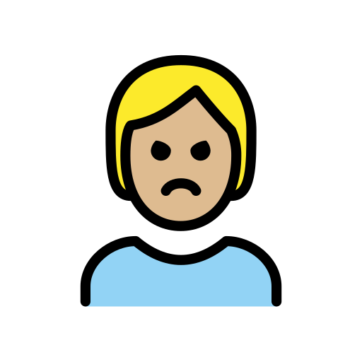 Person With Pouting Face: Medium-Light Skin Tone on OpenMoji