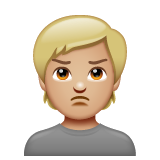 Person With Pouting Face: Medium-Light Skin Tone on WhatsApp
