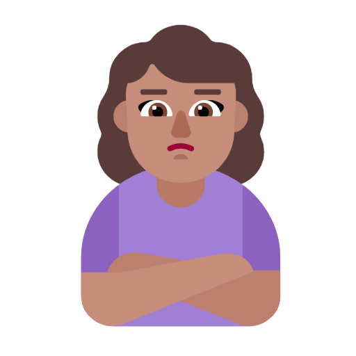 Woman Pouting: Medium Skin Tone on Microsoft Fluent