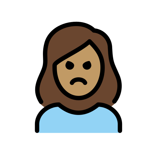 Woman Pouting: Medium Skin Tone on OpenMoji