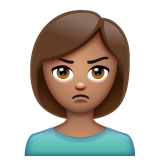 Woman Pouting: Medium Skin Tone on WhatsApp